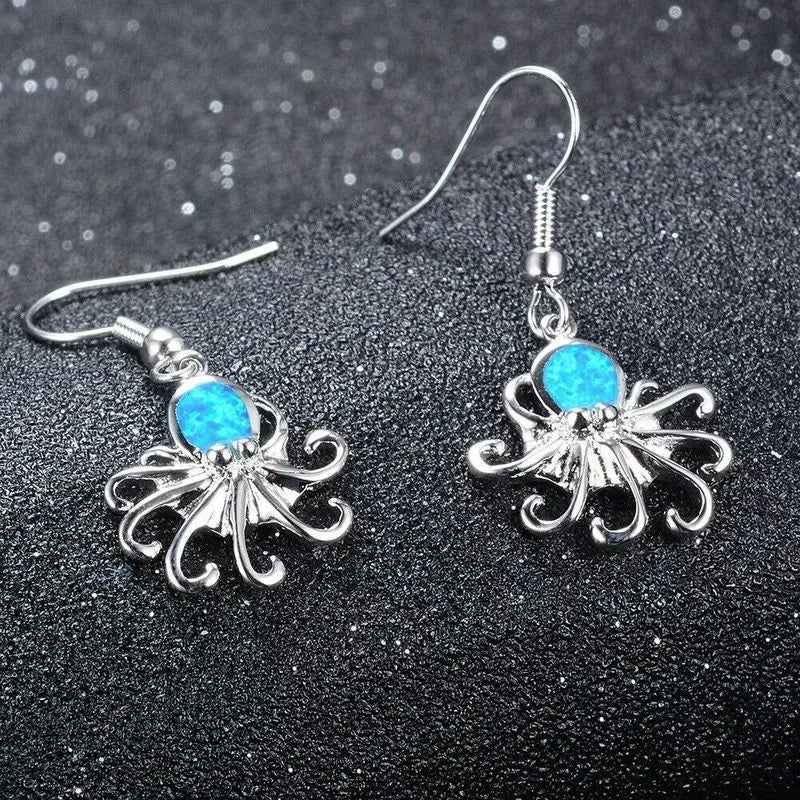 Octopus Crystal Dangle Earrings | Vintage Geometric Fashion Crystal Dangle Earrings Nixie