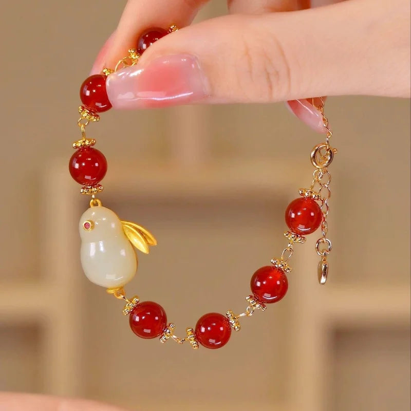 Vintage Imitation Hetian Jade Beaded Bracelet | Women's Gift Beaded Bracelet Nixie