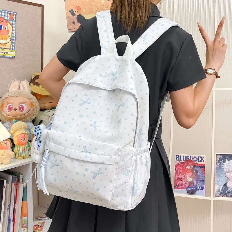 Korean Floral School Backpack – Lightweight Girls Bag School Backpack Nixie