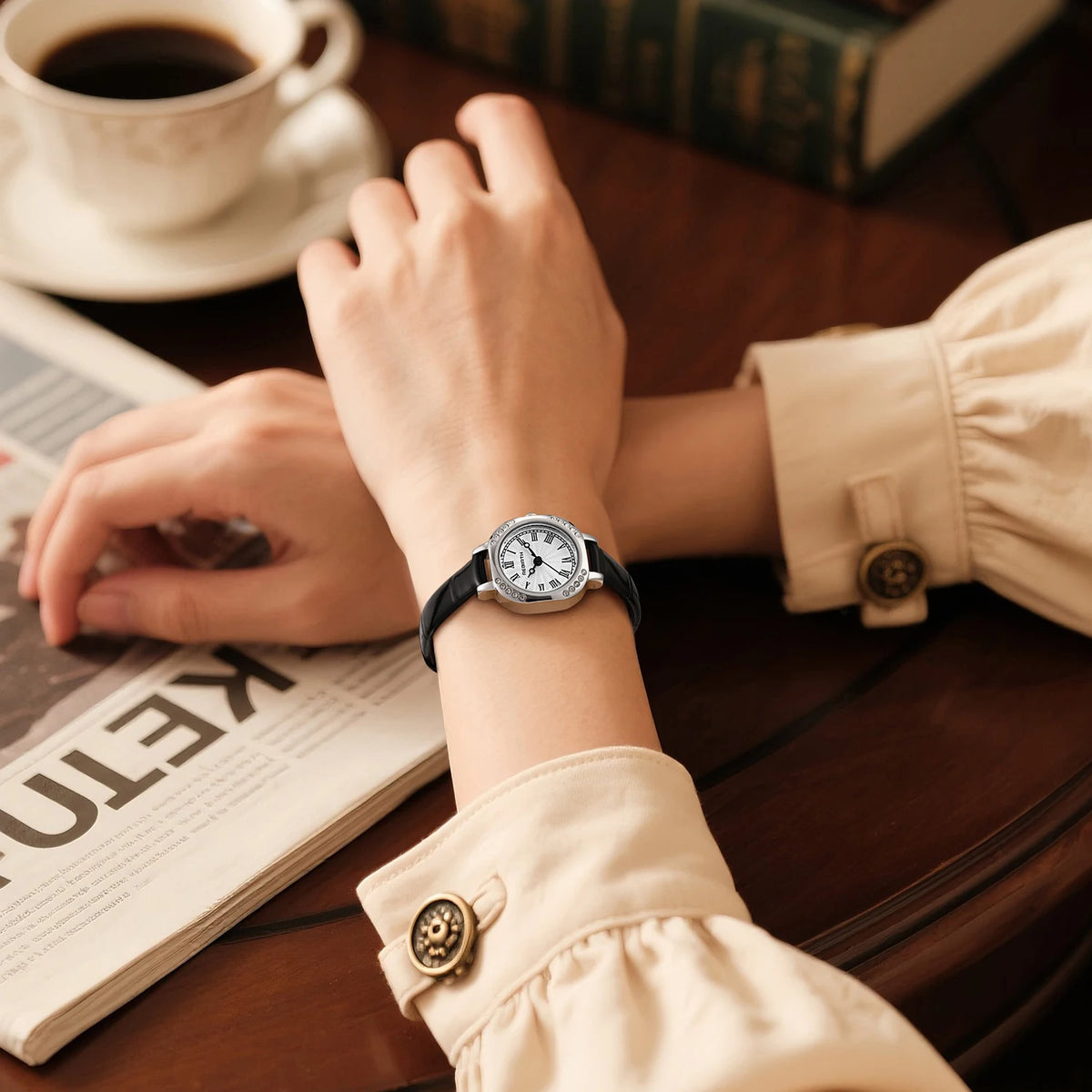 REBIRTH Retro Roman Numeral Casual Quartz Watch | Leather Band Casual Quartz Watch Nixie