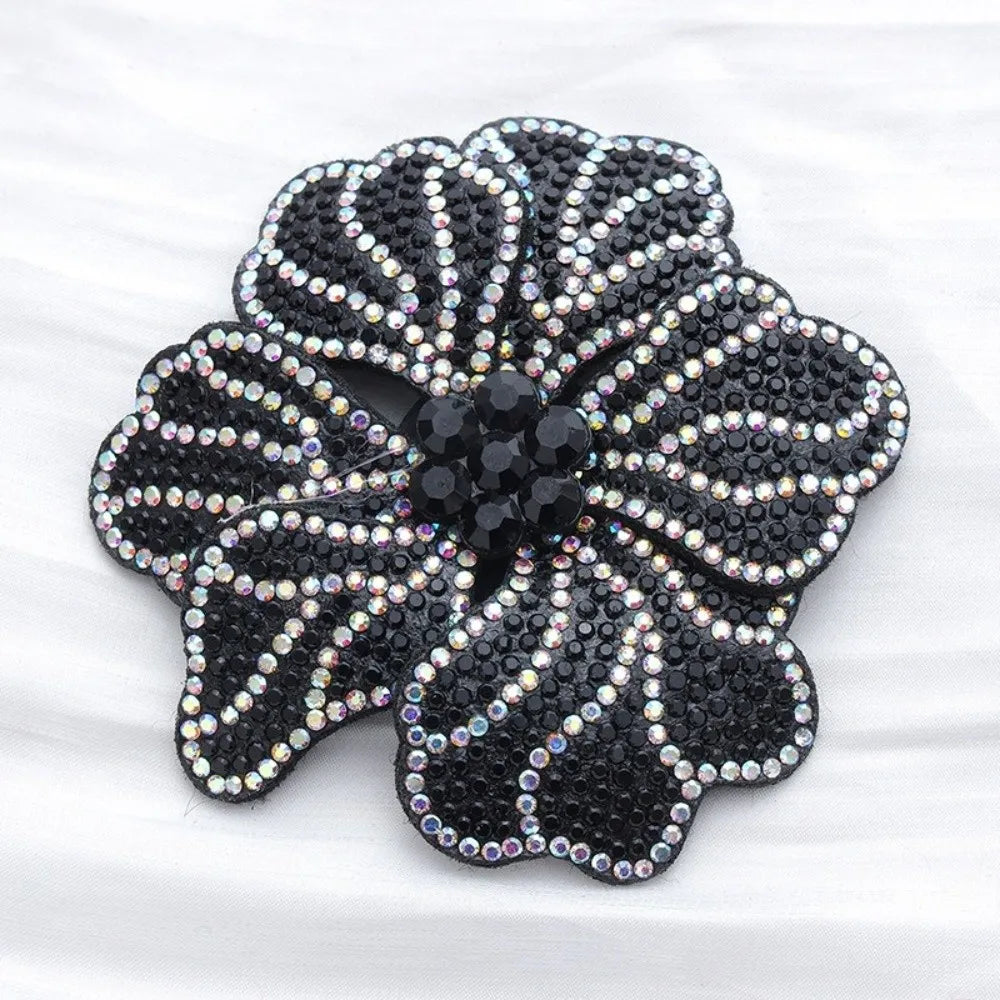 3D Rhinestone Rose Flower Patch – Sew-On DIY Applique Craft Sew-On Applique Patch Nixie