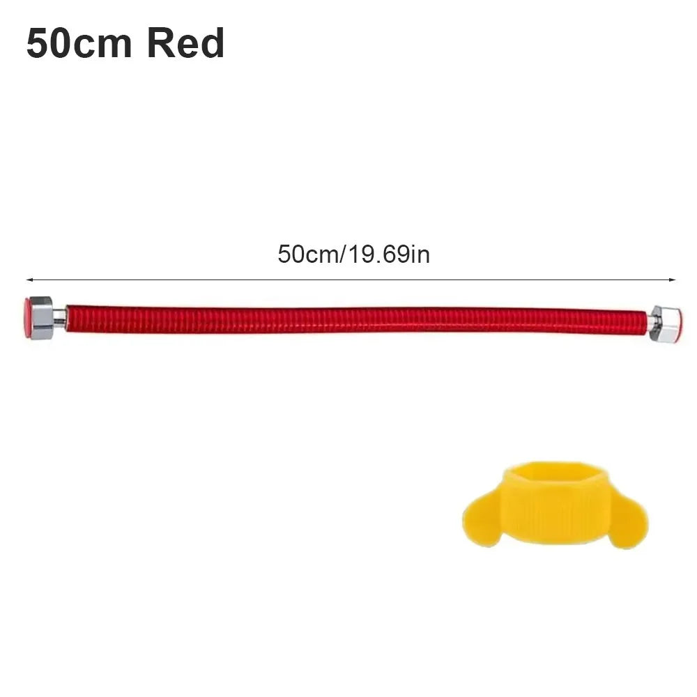 304 Stainless Steel Flexible Water Heater Hose 20–50cm Flexible Water Hose Nixie 50cm red
