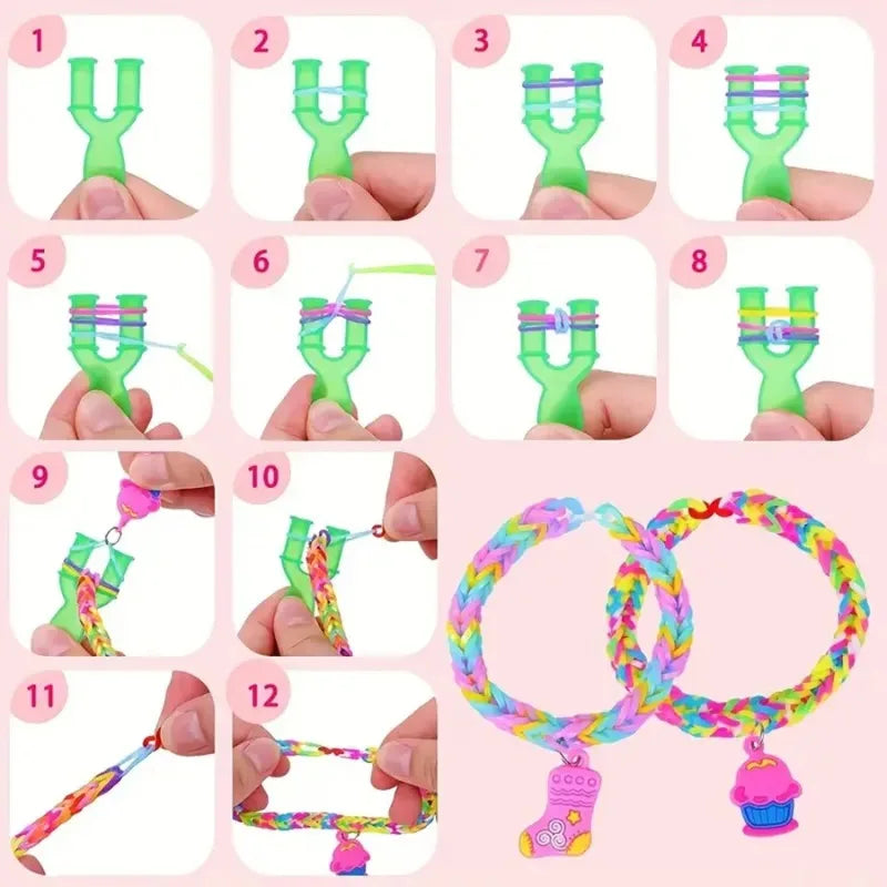 4300+ Pcs 32-Color Loom Rubber Band Bracelet Making Kit Loom Band Craft Kit Nixie