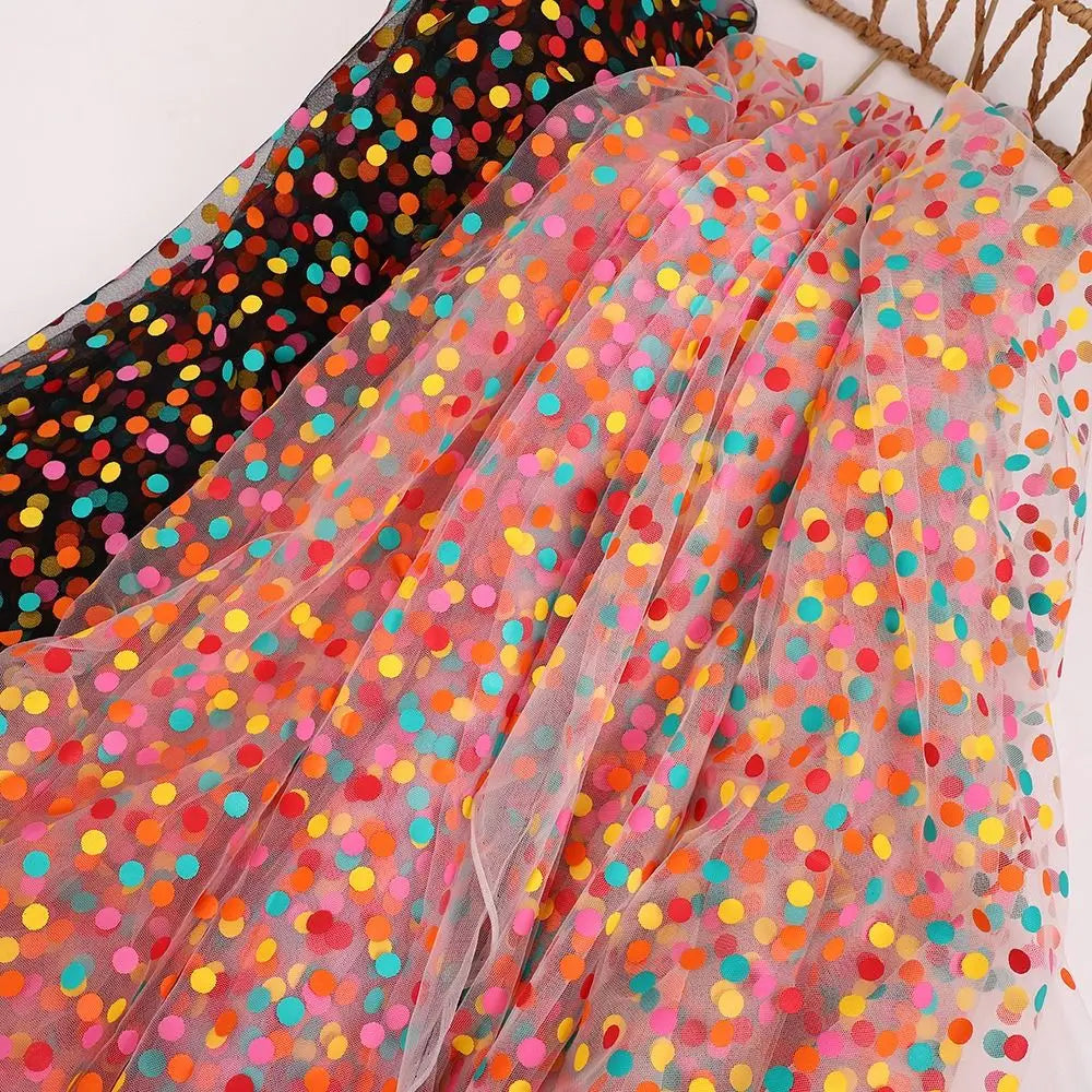 Colorful Polka Dot Tulle Organza Fabric – Bouquet Wrapping Mesh Bouquet Wrapping Fabric Nixie