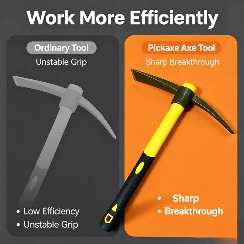 Mini Pickaxe Mattock Hoe – 15" Fiberglass Handle Garden Tool Garden Pickaxe Mattock Nixie