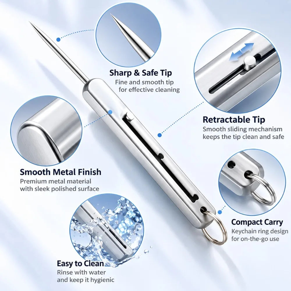 Nixie Titanium Reusable Toothpick 3-Gear Adjustable | Travel EDC
