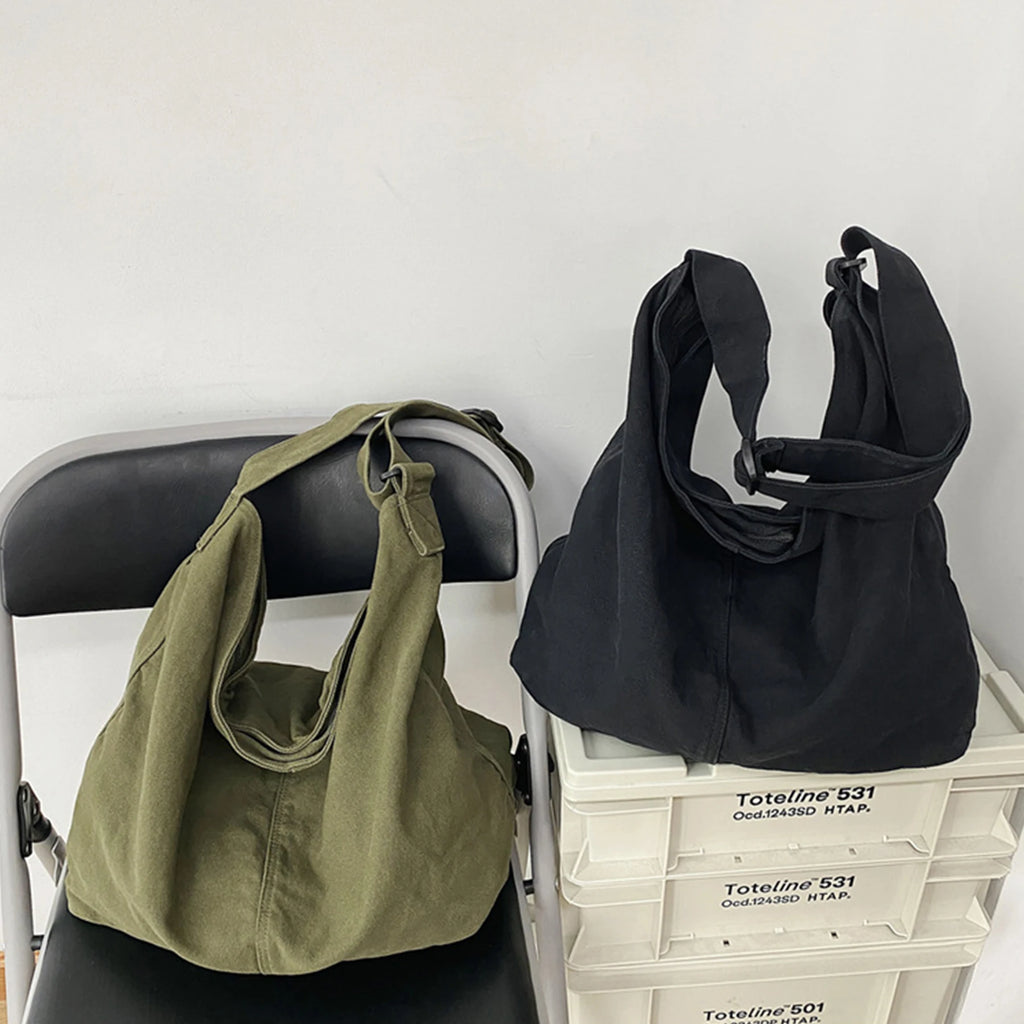 Large Canvas Crossbody Shoulder Bag & Tote – Unisex Hobo Bag Canvas Shoulder Bag Nixie