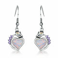 White Simulated Opal Heart Stud Earrings | Rhinestone Drop Stud Earrings Nixie WHITE