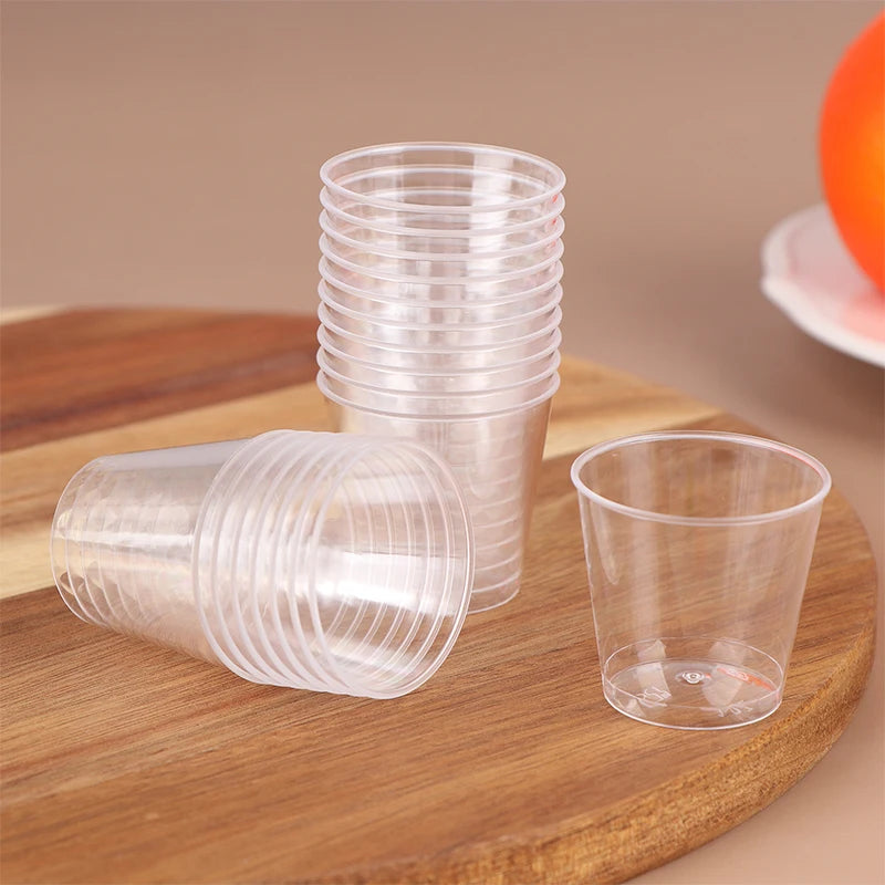 50Pcs 30ml Clear Plastic Mini Shot Glasses & Dessert Cups Disposable Party Cups Nixie