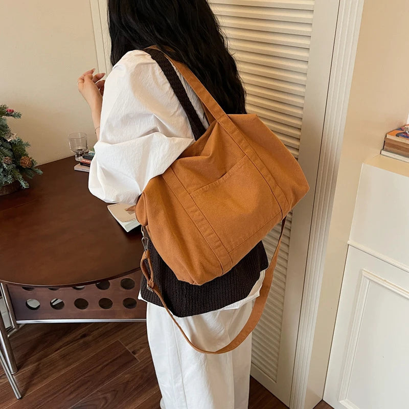 Large Canvas Tote Bag – Minimalist Crossbody & Shoulder Handbag Canvas Tote Bag Nixie