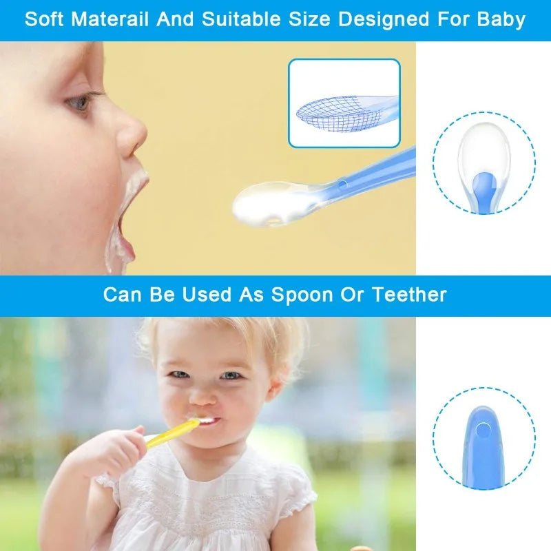 Baby Silicone Feeding Spoon Set – BPA-Free, 4 Colors Baby Feeding Spoon Nixie