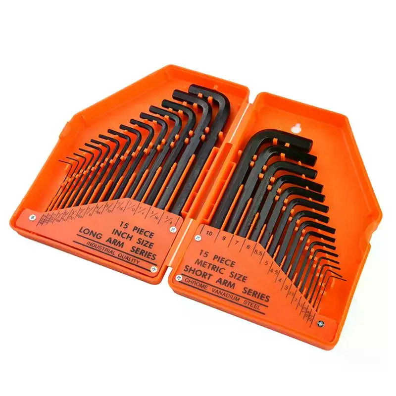 30-Pc S2 Steel Hex Key Allen Wrench Set – SAE & Metric Hex Key Wrench Set Nixie