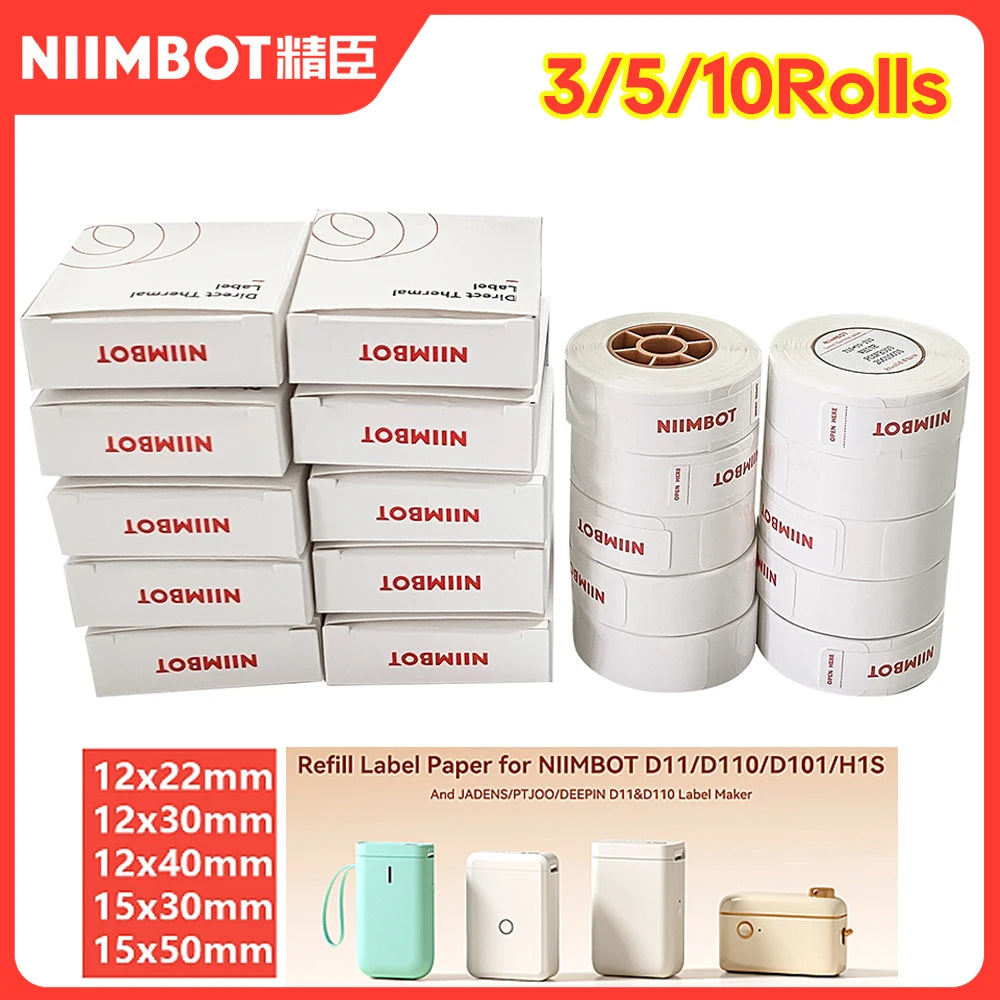 Niimbot Thermal Label Paper Rolls – Waterproof Anti-Oil Stickers Thermal Label Rolls Nixie