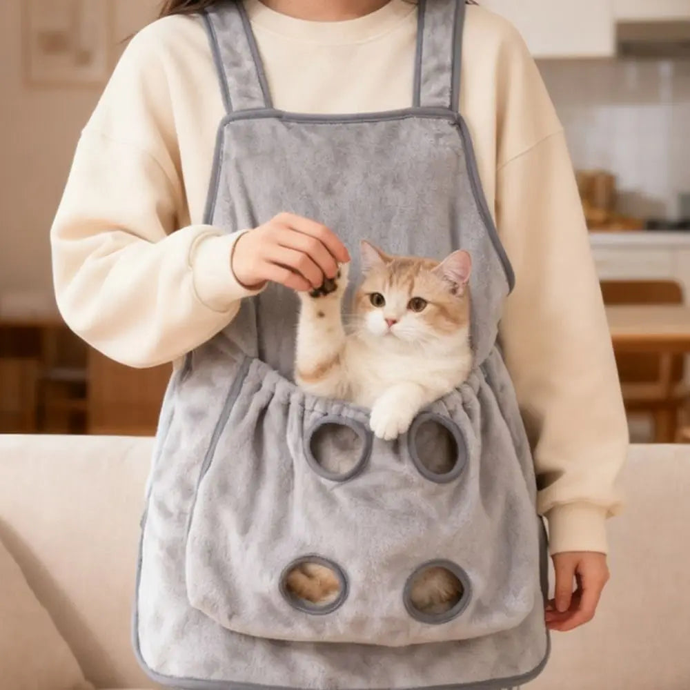 Ultra Soft Cat Carrier Apron – Plush Chest Pouch for Cats Cat Carrier Apron Nixie