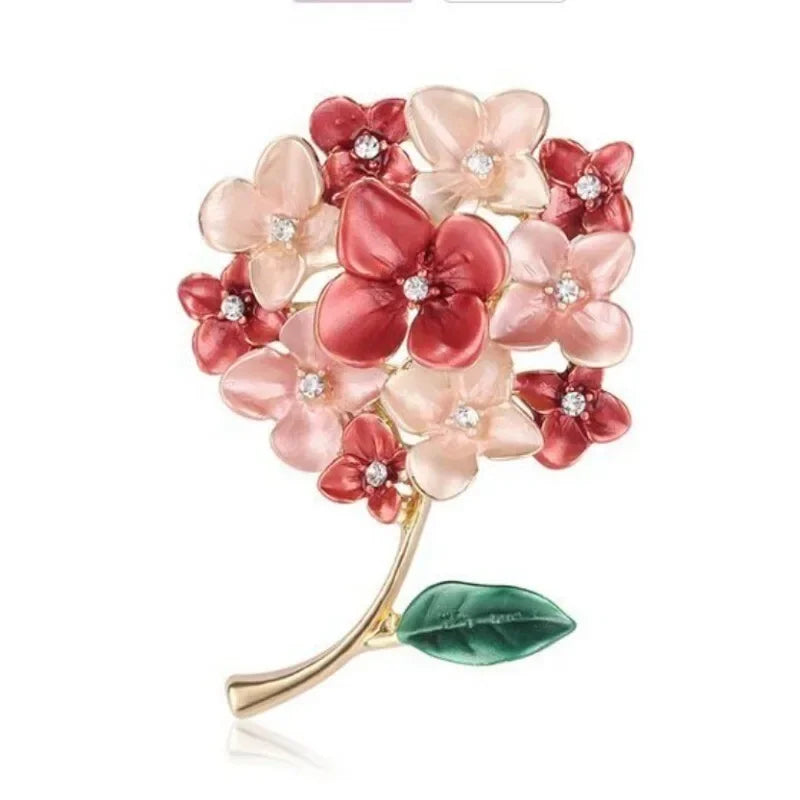 Red Flower Bud Brooch – Light Yellow Gold Fashion Pin Fashion Brooch Pin Nixie