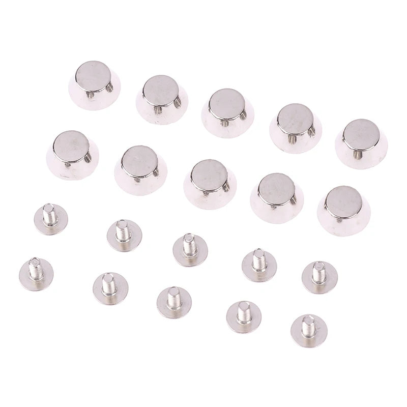 10 Sets Metal Bag Feet Bottom Rivets for DIY Leather Crafts Leather Craft Rivets Nixie Silver