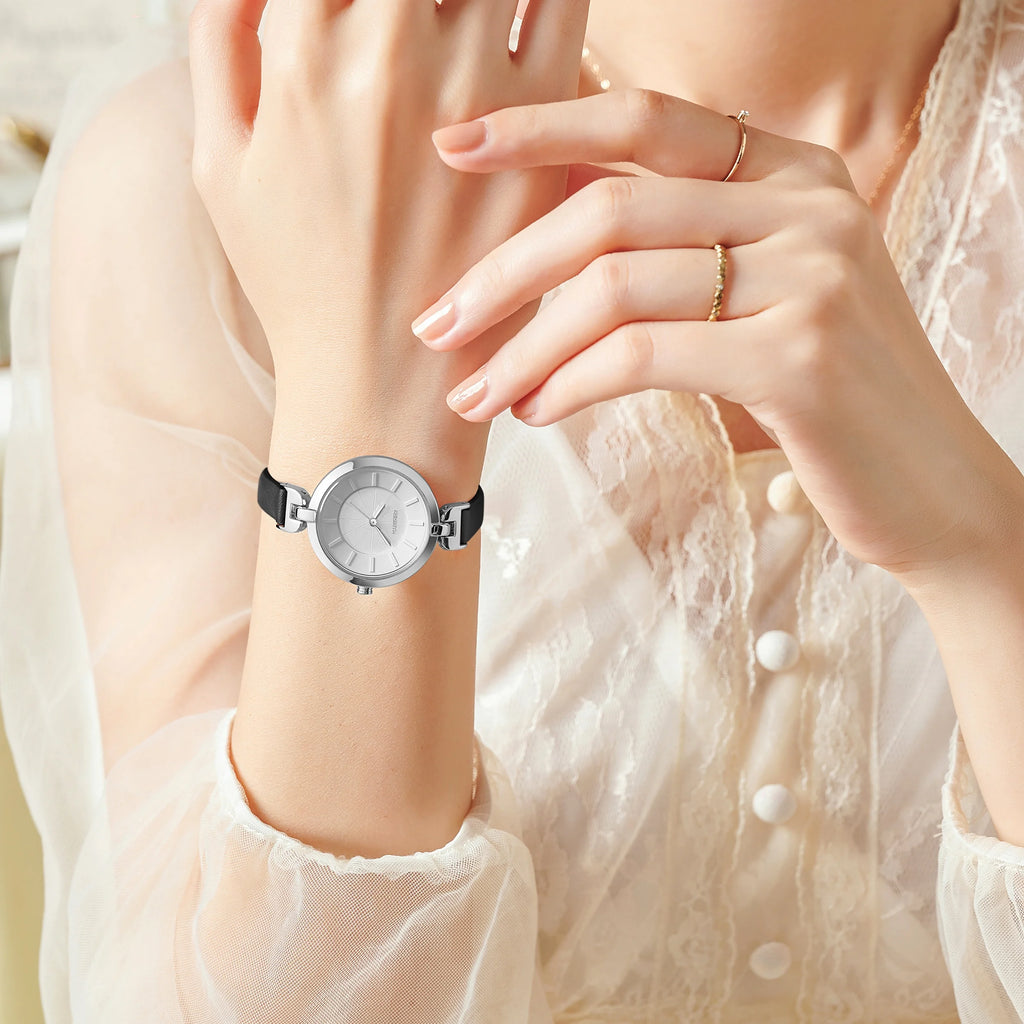 REBIRTH Women's Quartz Watch – Leather Band, Minimalist Dial Women's Quartz Watch Nixie