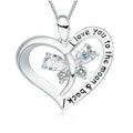 Silver Heart "Moon & Back" Pendant Necklace – Mom Gift Pendant Necklace Nixie Default Title