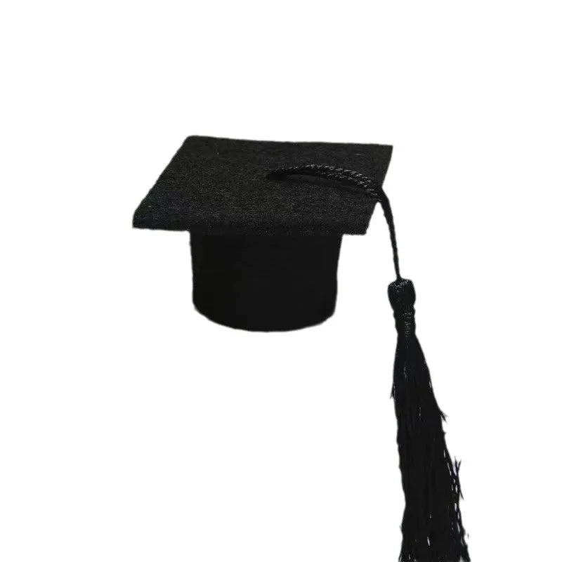 10PCS Mini Felt Tassel Graduation Hats – Party Bottle Decor Party Decoration Nixie black10pcs