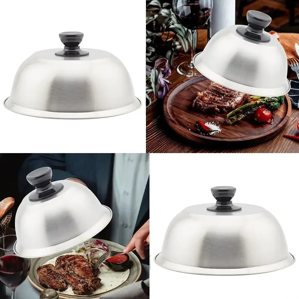 Stainless Steel Burger Melting Dome BBQ Grill Lid Cover 17.3cm Grill Dome Cover Nixie