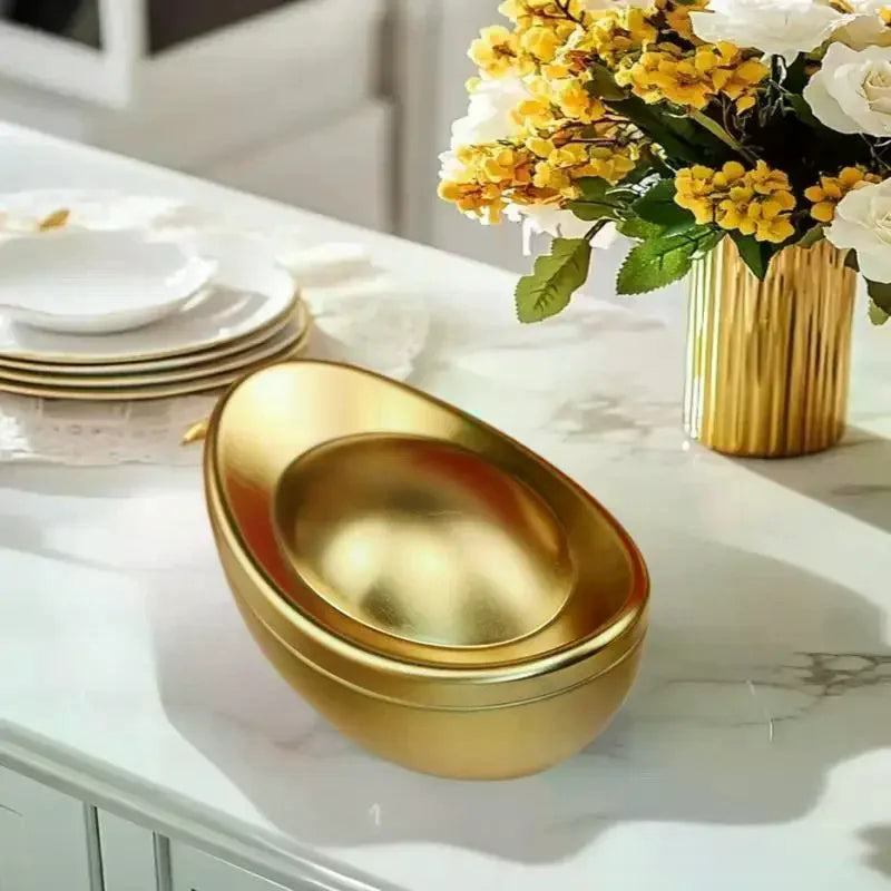 Ingot Shaped Tinplate Candy Box with Lid – Gift Container Decorative Tin Box Nixie