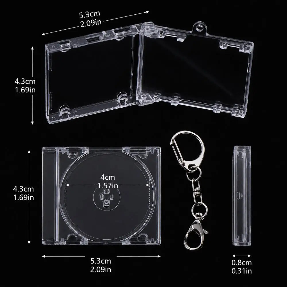 5pcs Acrylic Mini CD Holder Keychain – Customizable Keyring