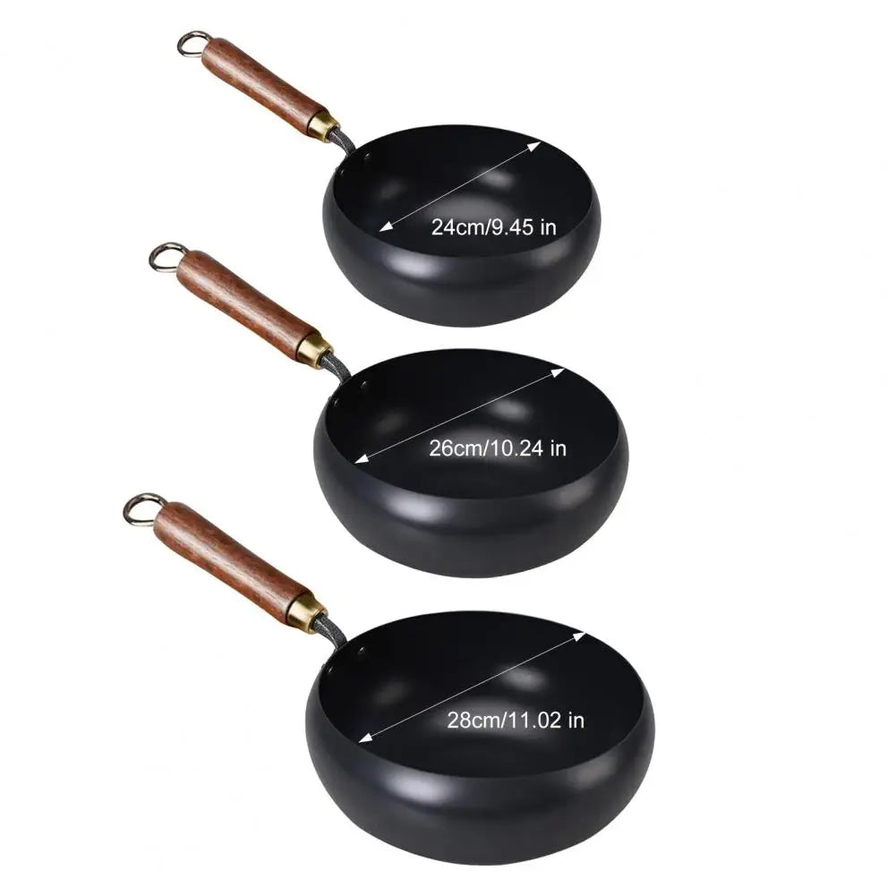 Forged Iron Wok with Wooden Lid – Nonstick, All Stovetops Iron Wok Nixie