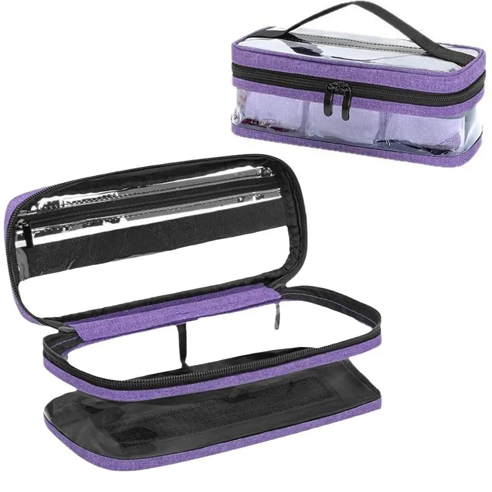 Clear PVC Nail Polish Organizer Bag – Holds 12 Bottles