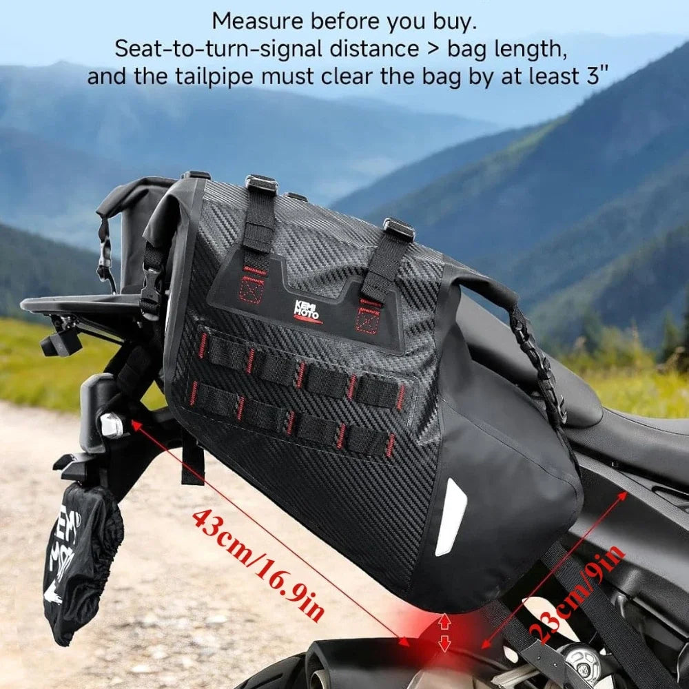KEMITOUR 30L Waterproof Motorcycle Saddlebags PVC Soft Panniers Motorcycle Saddlebags Nixie