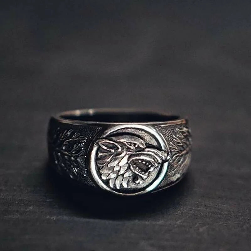 Vintage Wolf Statement Ring | Zinc Alloy | Sizes 6–11