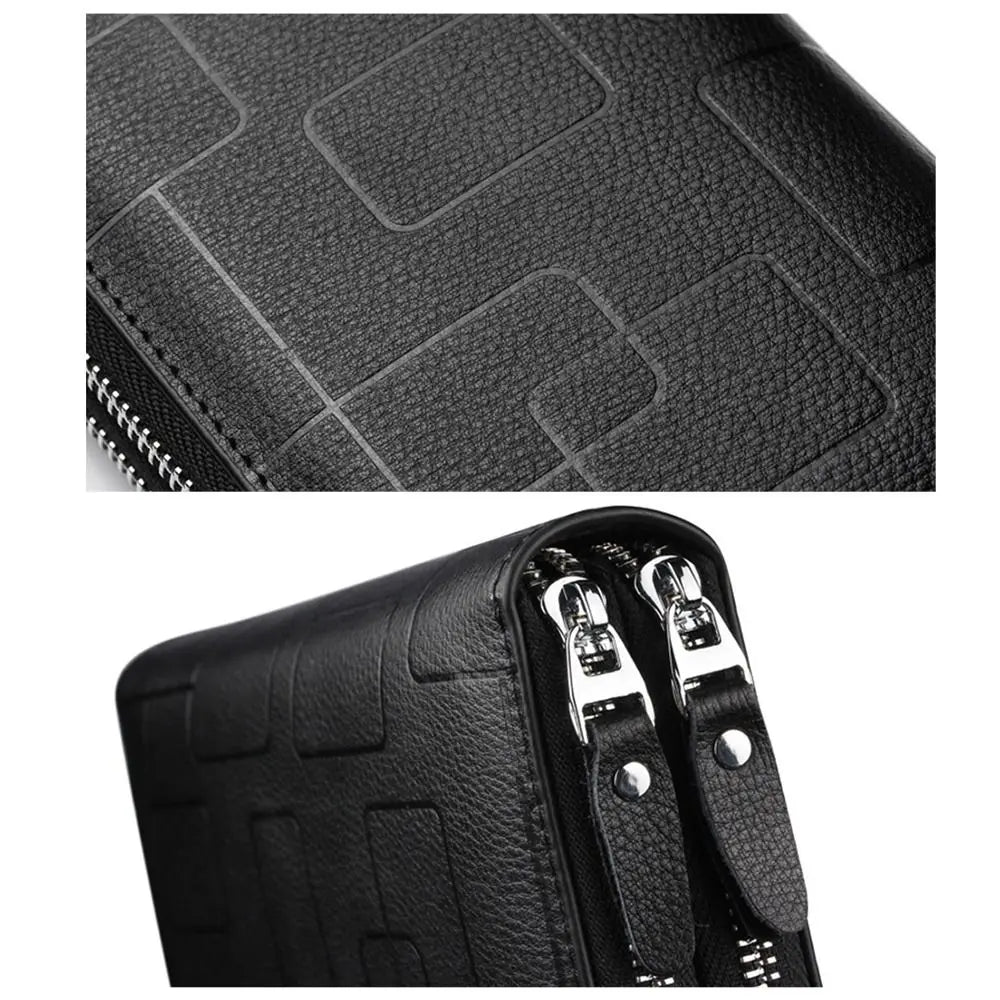 Men's Large Capacity PU Leather Zipper Wallet – Multi-Card Leather Zipper Wallet Nixie