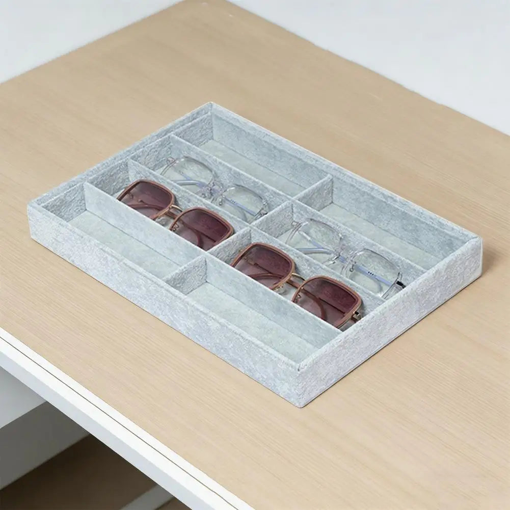 8-Grid Velvet Sunglasses & Jewelry Organizer Storage Tray Glasses Organizer Tray Nixie
