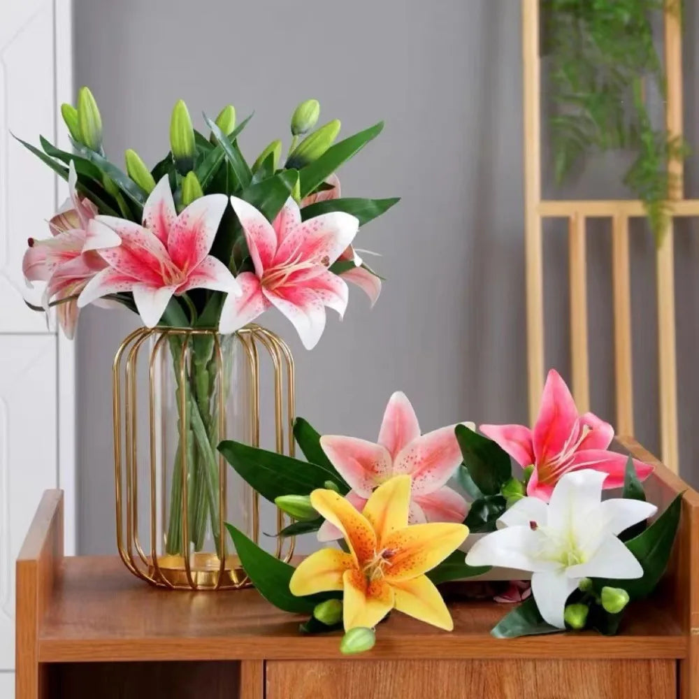 67cm Artificial Silk Lily Bouquet 2 Heads | Wedding Home Decor