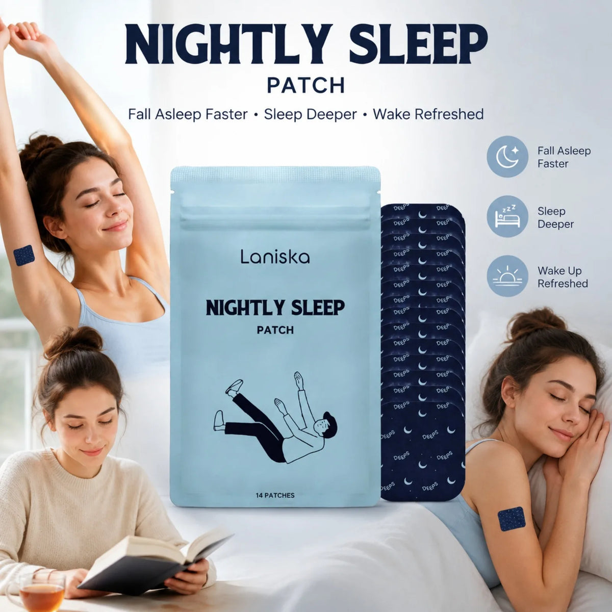 Sleep Patches – Skin-Friendly Overnight Rest & Relaxation Stickers Sleep Wellness Patch Nixie