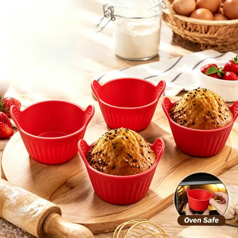 Silicone Dessert Cups 10-Pack – Reusable Mini Baking Molds