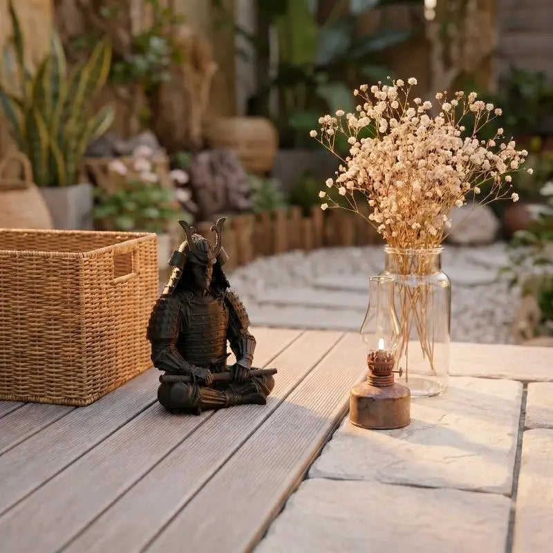 3D Printed Mini Samurai Statue – Sitting Figurine Desktop Décor