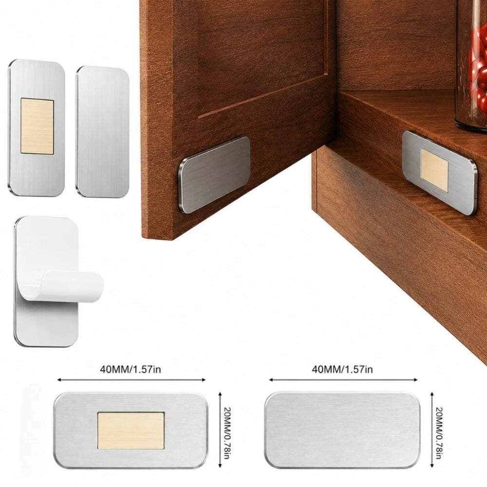 10pcs Magnetic Cabinet Catches – No-Drill Adhesive Drawer Latches Cabinet Magnetic Catch Nixie