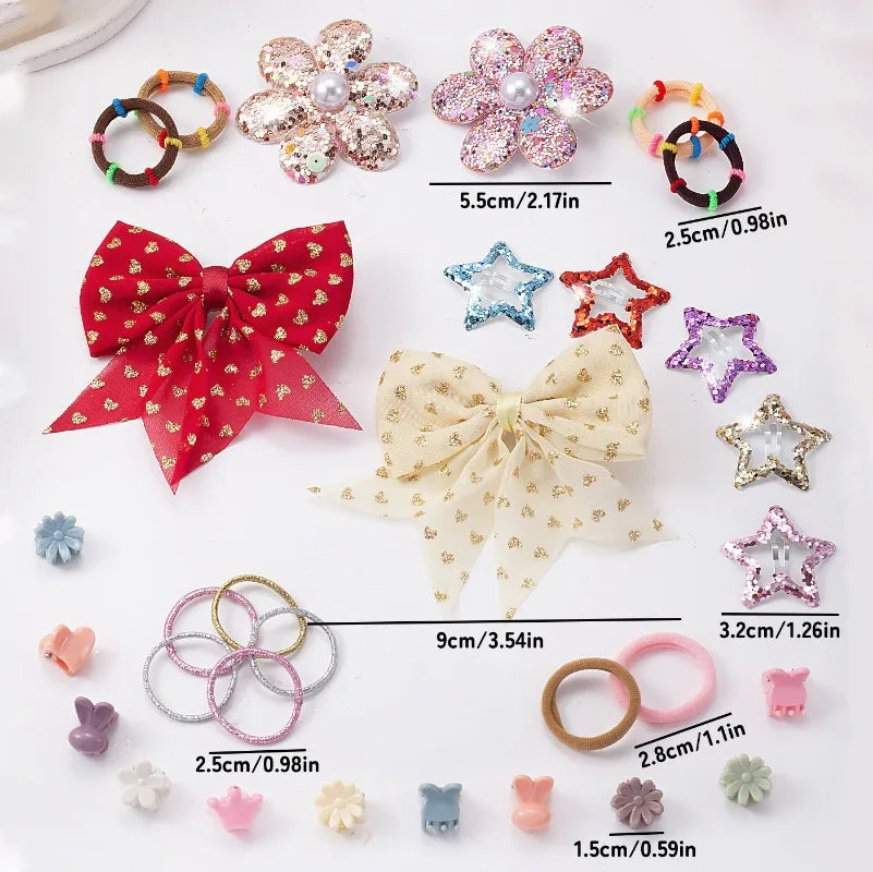 788-Pc Girls Flower Hair Accessories Set – Bands & Clips Hair Accessories Set Nixie