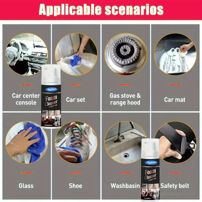 KINESHINEX Foam Cleaner Spray – Car Interior & Home Surfaces Foam Cleaner Spray Nixie