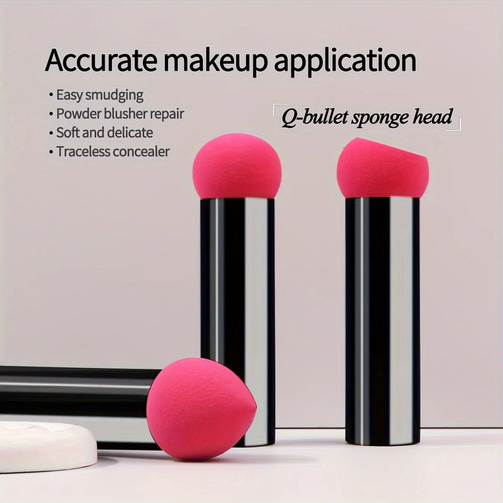 Mushroom Powder Puff Black Metal Handle Sponge Foundation Makeup Powder Puff Nixie