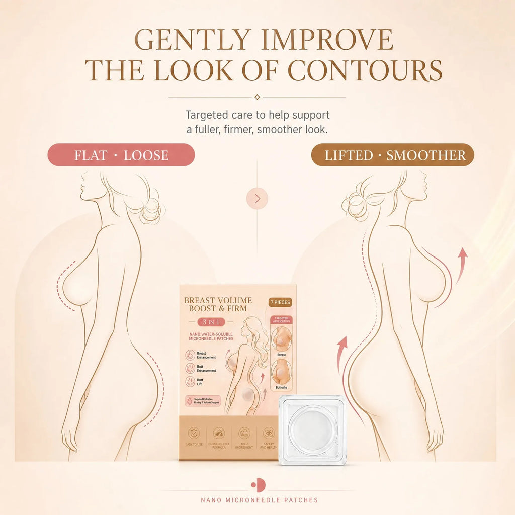 3-in-1 Bust & Hip Microneedle Patches – Hyaluronic Acid Collagen Body Microneedle Patches Nixie