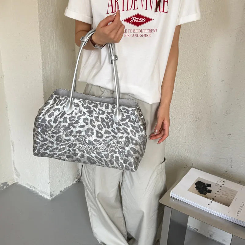 Nixie Silver Leopard Print Tote – Large Shoulder Bag for Women Tote Shoulder Bag Nixie