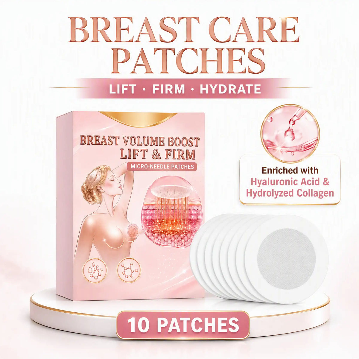 Chest Microneedle Patches – Hydrating & Firming Skin Care (10PCS) Chest Skincare Patches Nixie