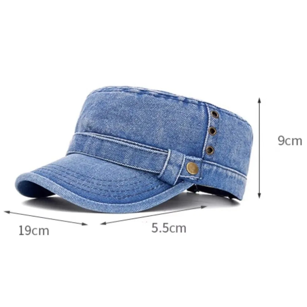 Unisex Flat Top Cadet Baseball Cap – Adjustable One Size