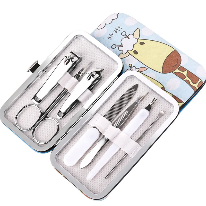 7-Piece Manicure Set with Cartoon Storage Box | Nail Care Kit Manicure Tool Set Nixie