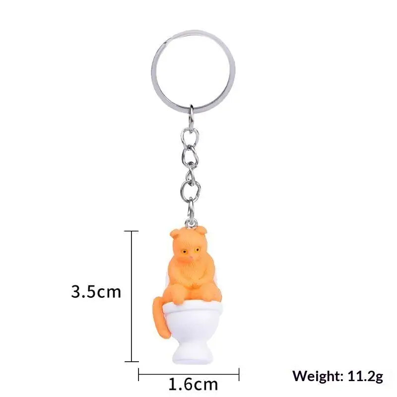 Funny Toilet Cat PVC Keychain – Novelty Gift for Cat Lovers Novelty Keychain Nixie