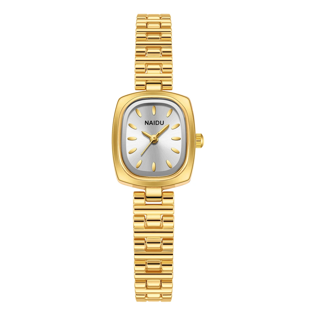 Naidu Women's Casual Quartz Watch – Minimalist Fashion Women's Quartz Watch Nixie Gold