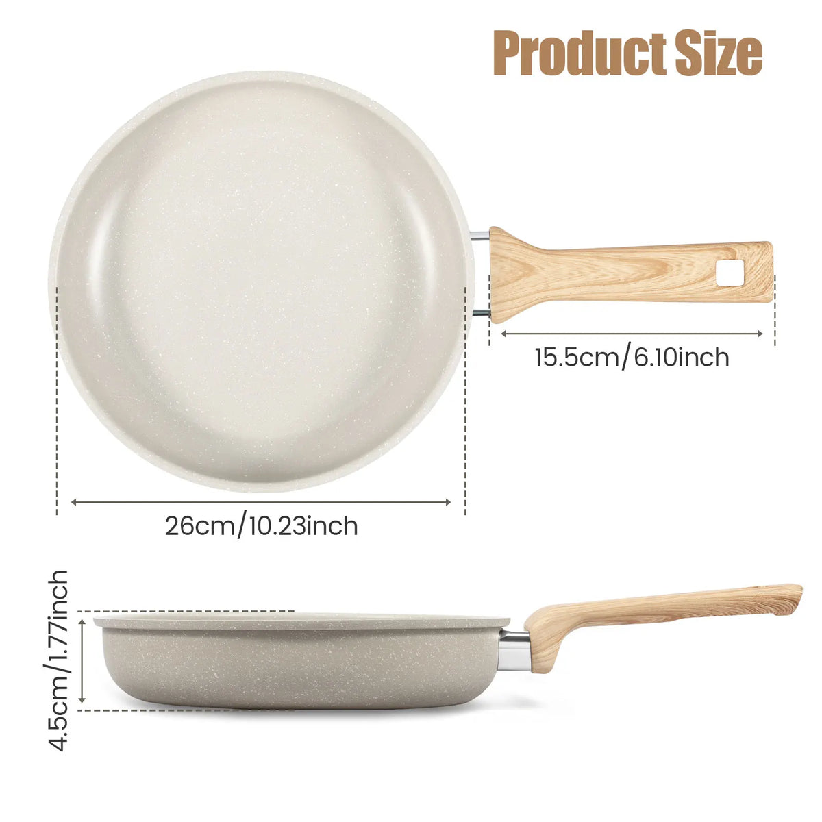 Nixie Nonstick Frying Pan Skillet – Maifanite Coating Nonstick Frying Pan Nixie 10.2Inch
