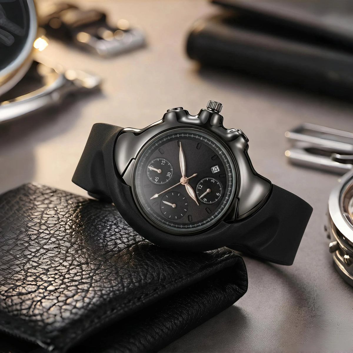 REBIRTH Men's Sports Chronograph Watch – Silicone Strap Men's Sports Watch Nixie