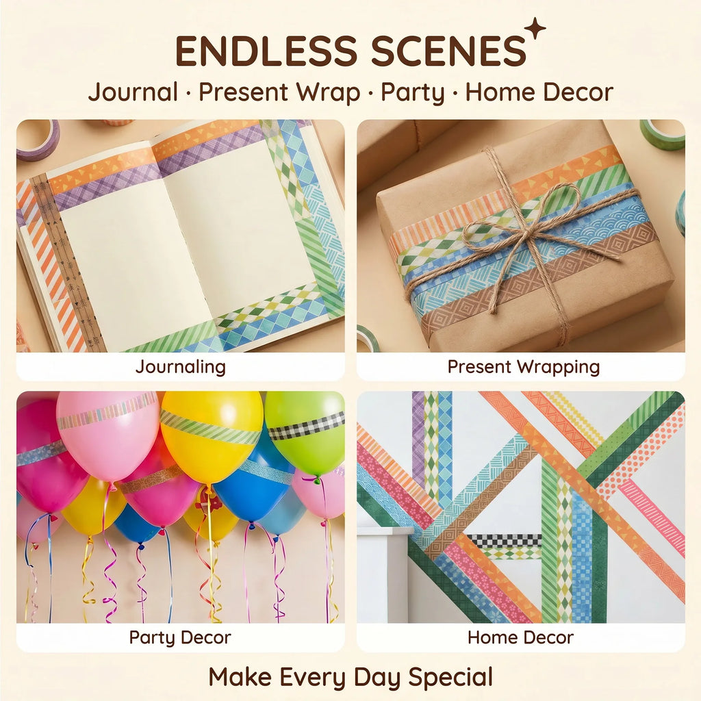 60 Rolls Washi Tape Set – Japanese Decorative Masking Tapes Decorative Washi Tape Nixie